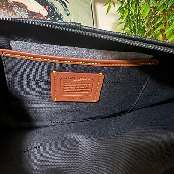 Coach Black Leather Clutch / NWT - Picture 5 of 7